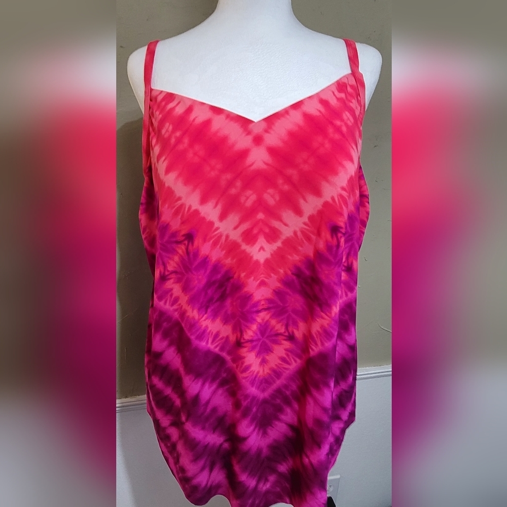 NWT Womens Aqua Green Tie Dye Tankini Top